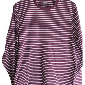 Old Navy Maroon and White Striped Top